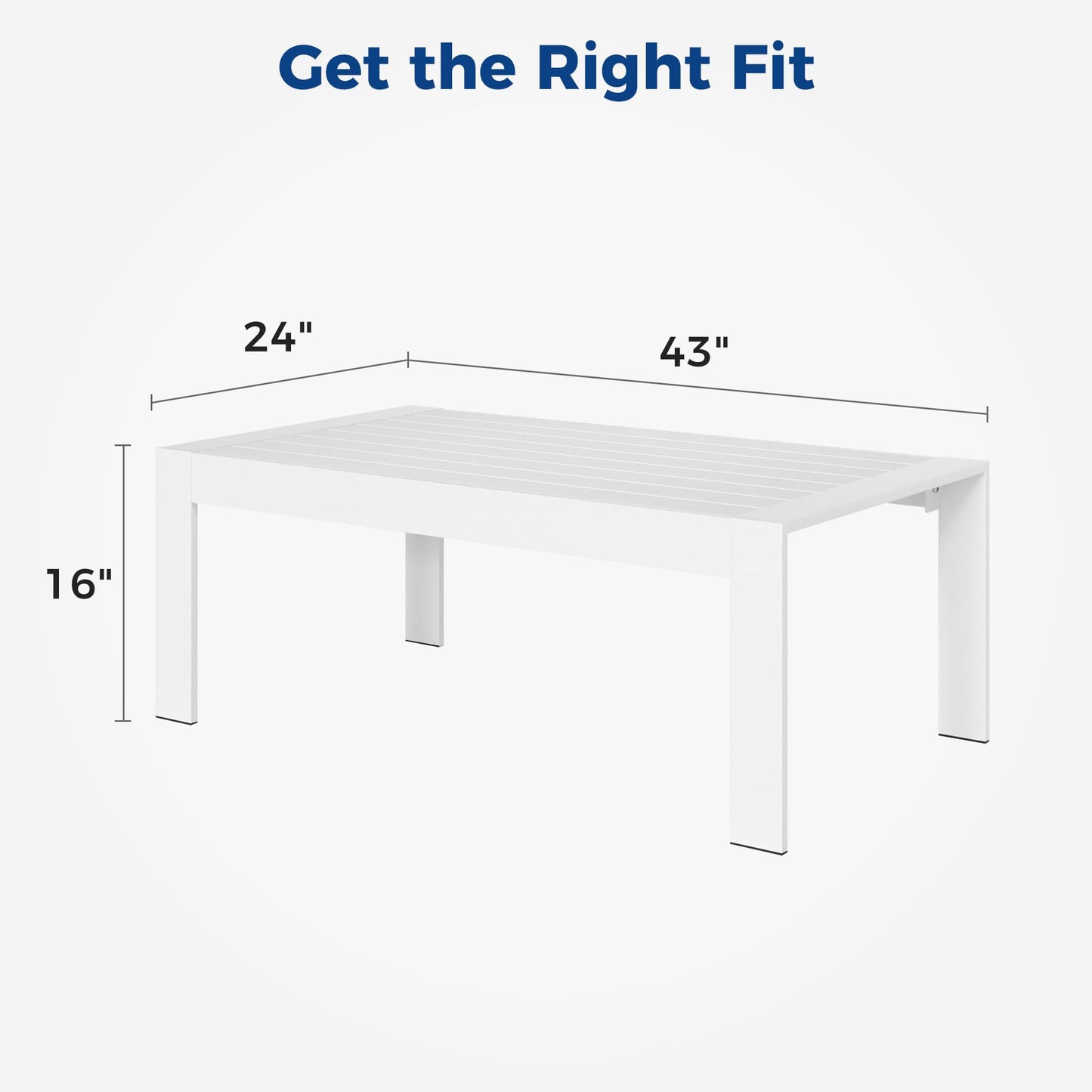 Aluminum Outdoor Furniture Patio Coffee Table