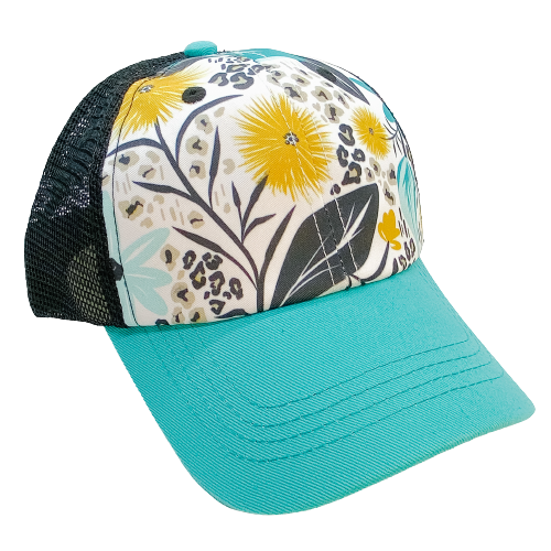 Floral Jaguar Print Trucker Hat-Toddler Size