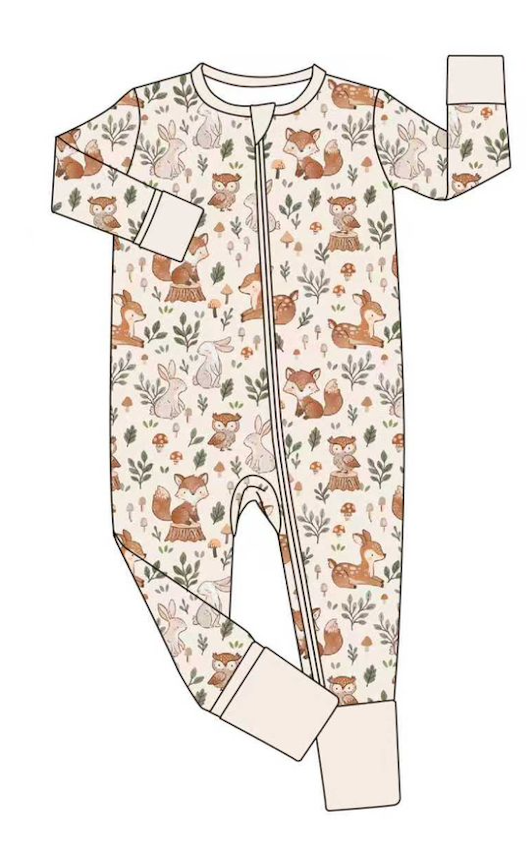 Baby Bamboo Pajamas - Bamboo Sleeper - Woodland Whimsy