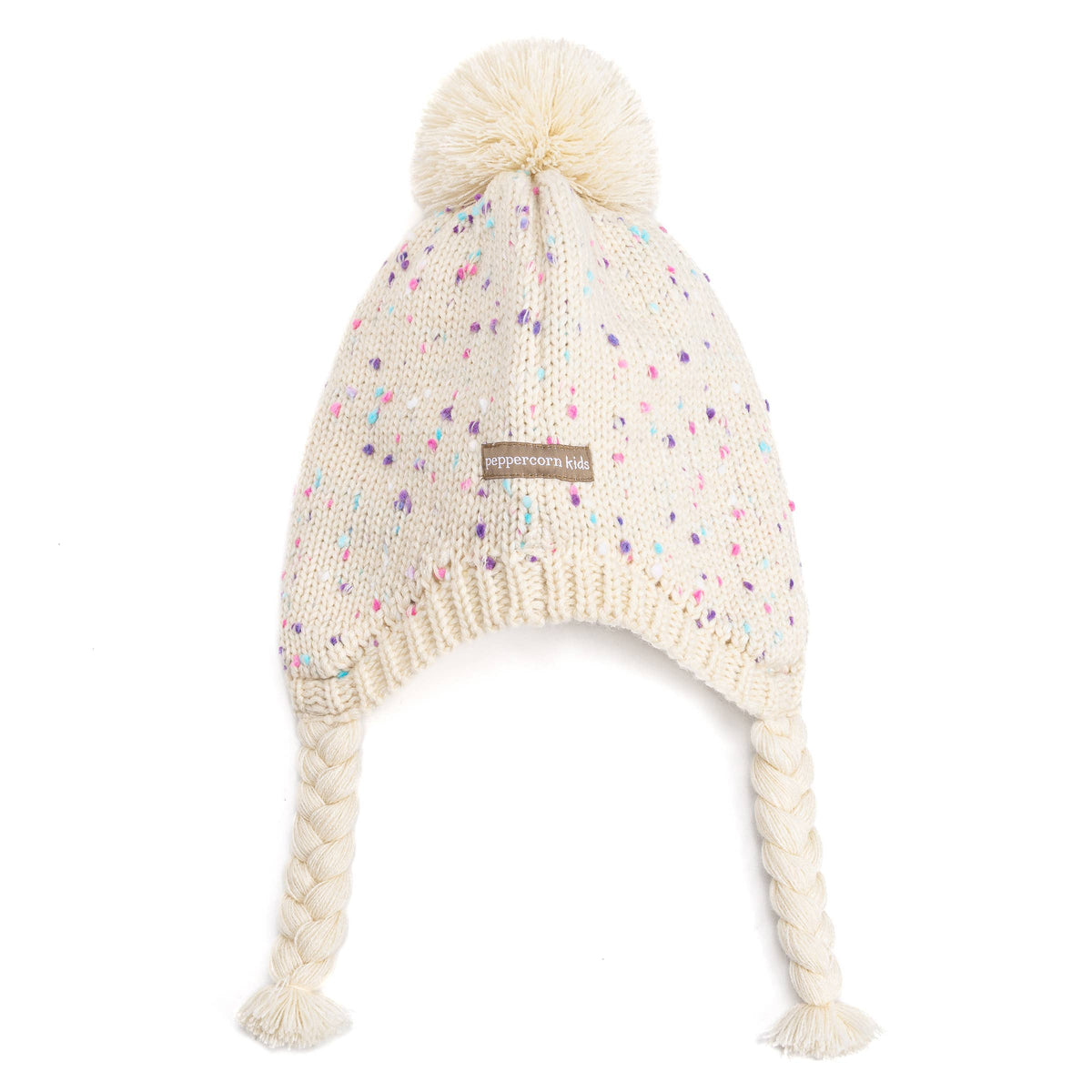 Girls Specked Earflap Winter Hat with Braids - Ages (1-12 Y)