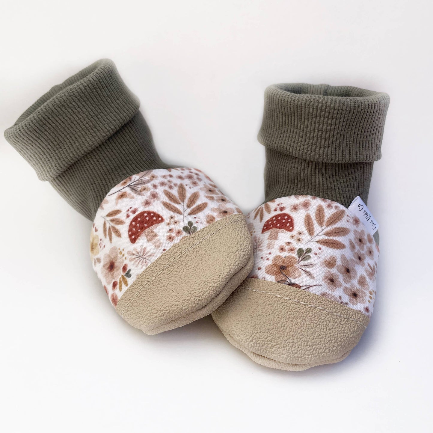 Mushroom Floral Baby Booties