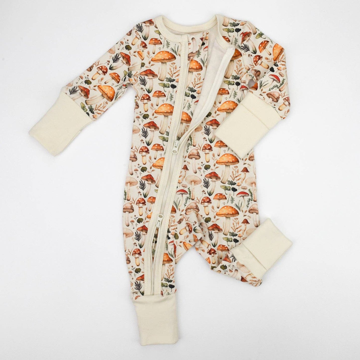 Organic Cotton Baby Pajamas 2-Way Zip Front Zipper Sleeper, Fennel