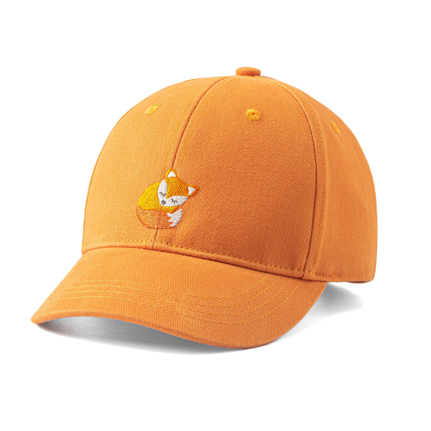 Kids Baseball Cap - Fox Patch - Orange