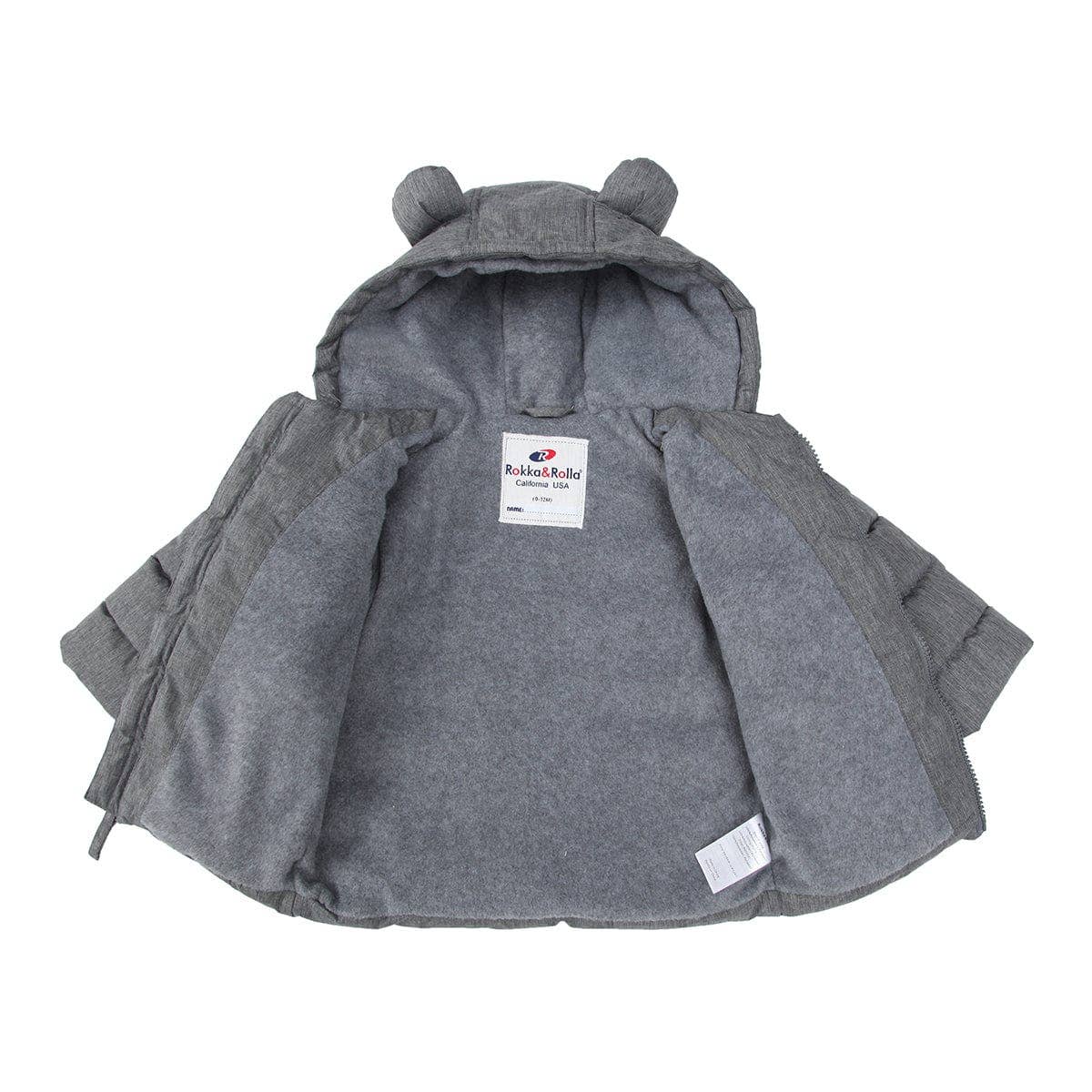 Toddler Boys' Fleece Hooded Puffer Jacket