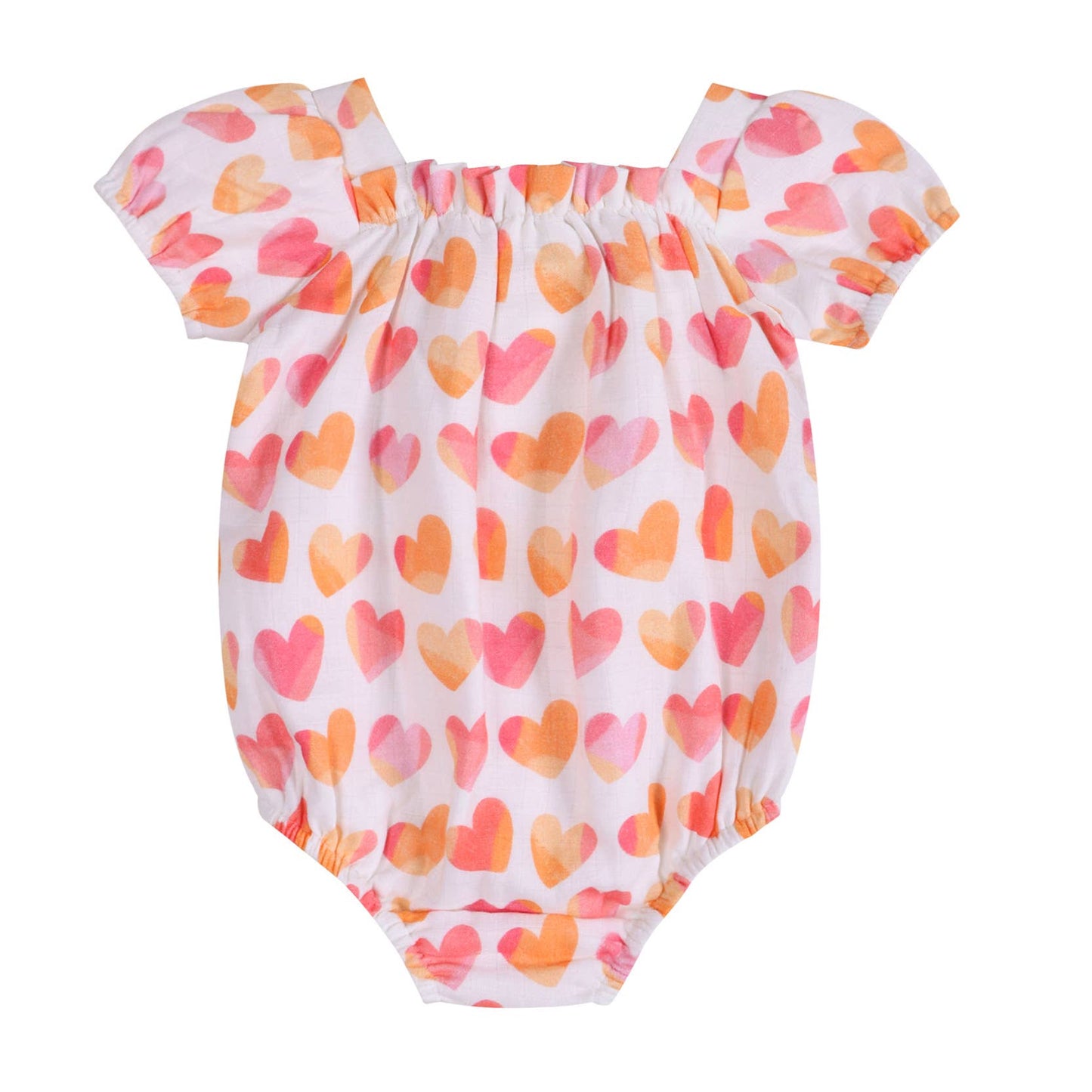 Hearts Baby Bubble Romper + Headband (Organic)