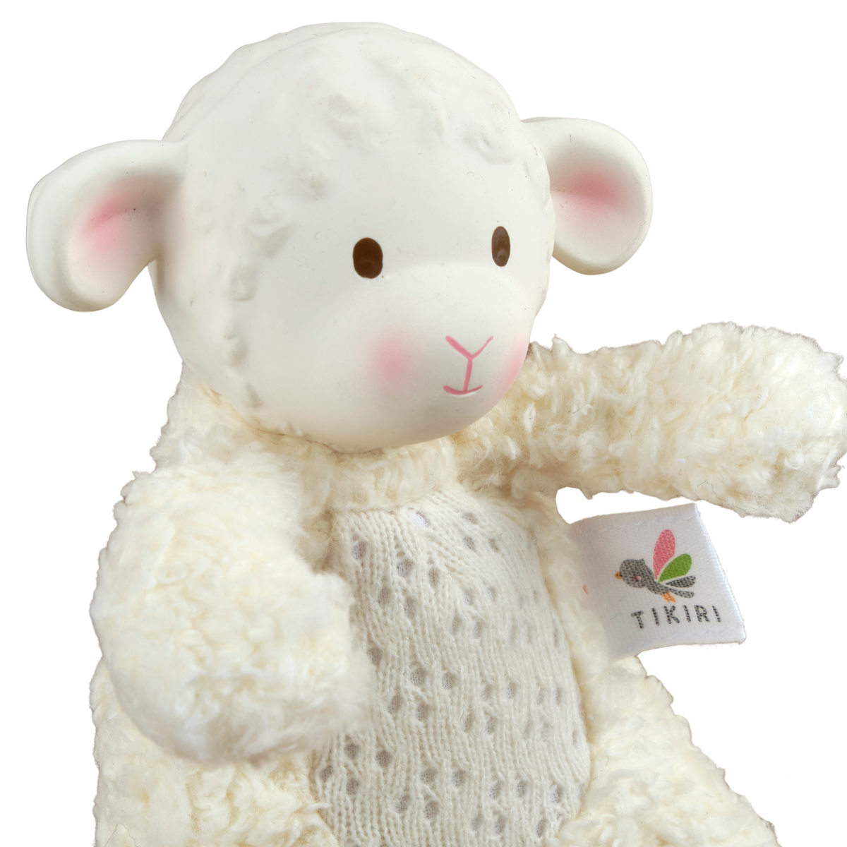 Bahbah the Lamb Baby Soft Toy w/ Natural Rubber Teether Head