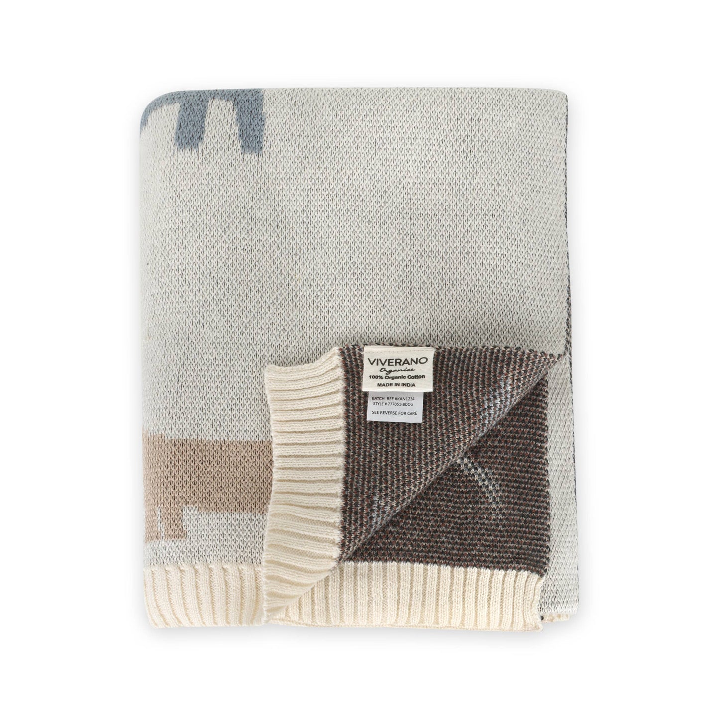Buddy Dog - Organic Jacquard Sweater Knit Baby Blanket