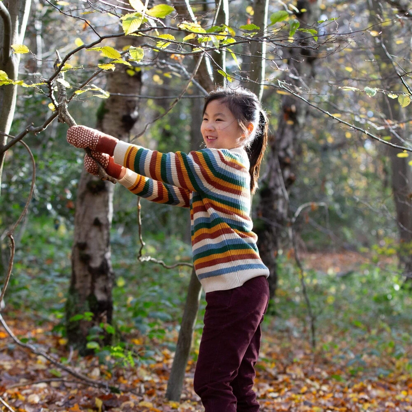 Rainbow Waffle Snuggly Knitted Jumper