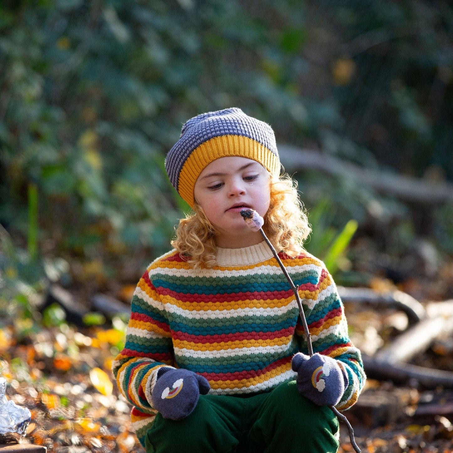 From One To Another Honeycomb Rainbow Snuggly Knitted Jumper