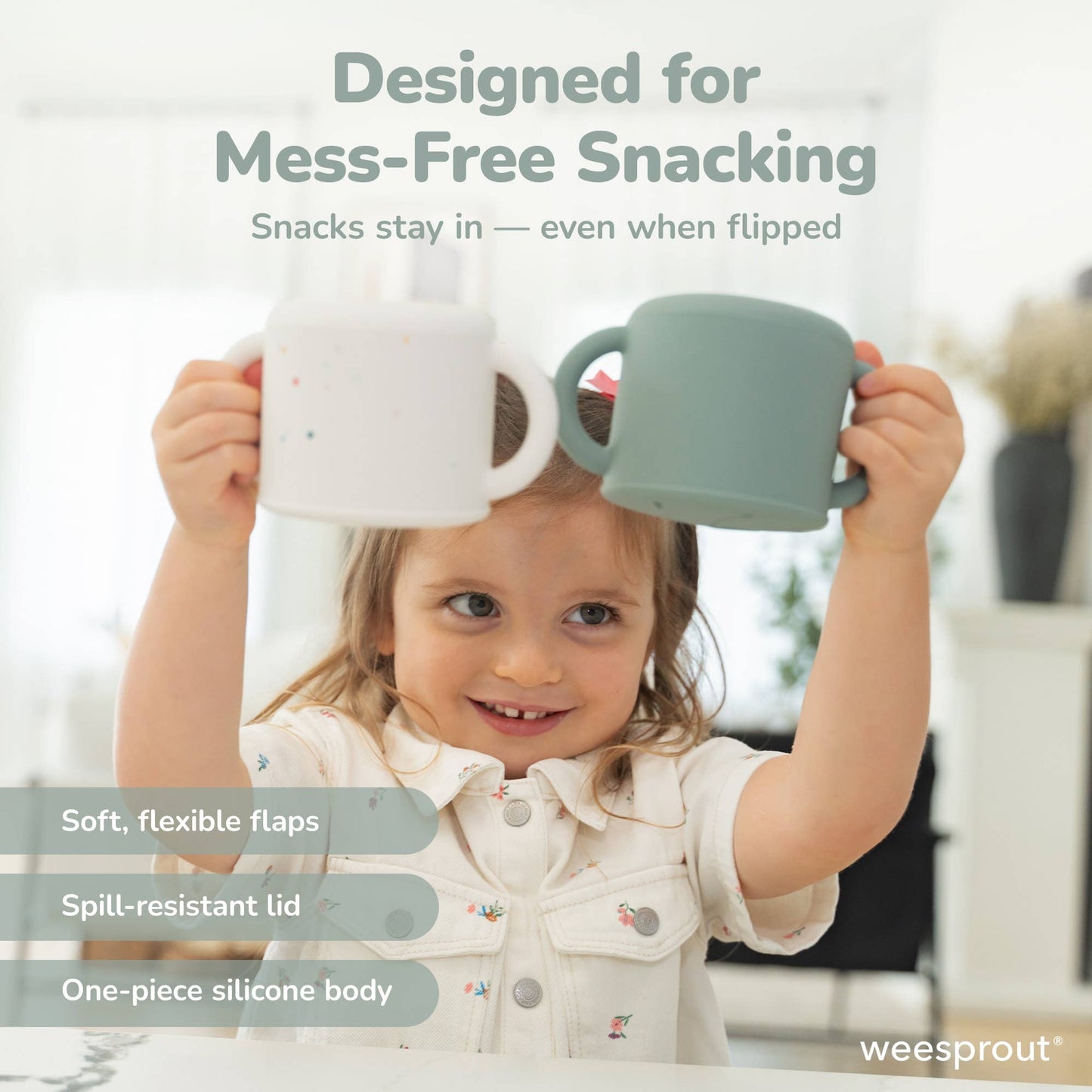 Silicone Spill-Proof Snack Cup for Babies & Toddlers