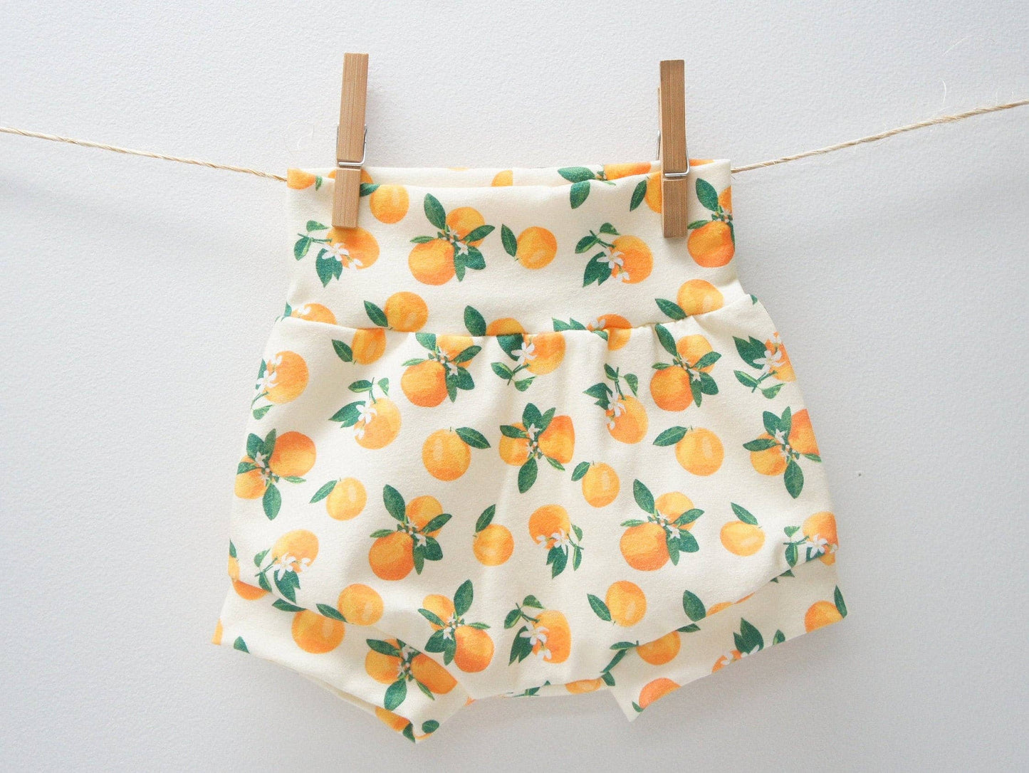 Shorties - Baby/toddler Cotton Spandex Shorties, Orange Blos