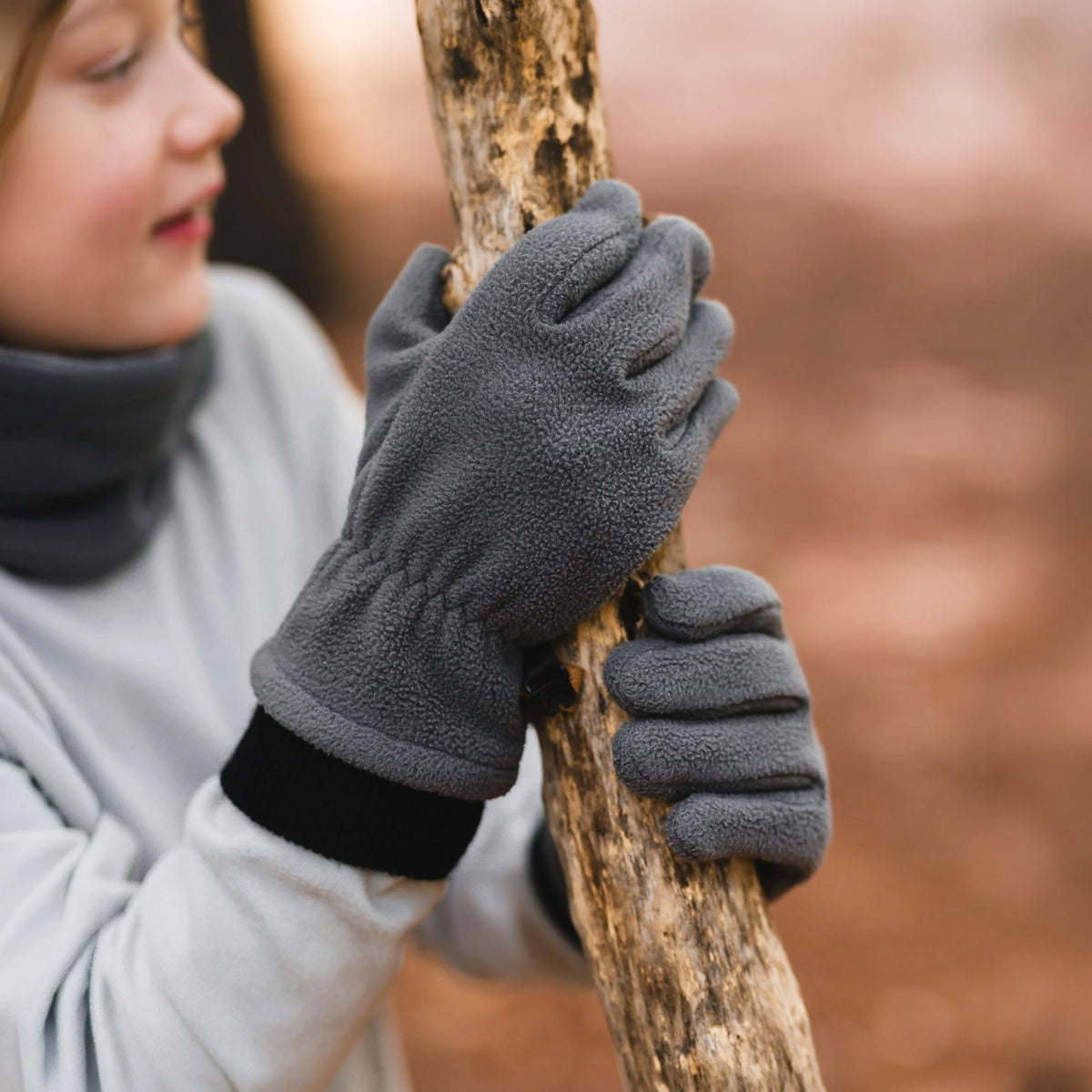 Kids Fleece Gloves | Dark Grey