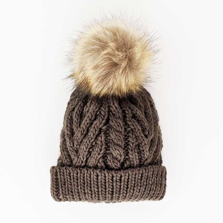 Loden Green Pop Pom Pom Beanie Hat