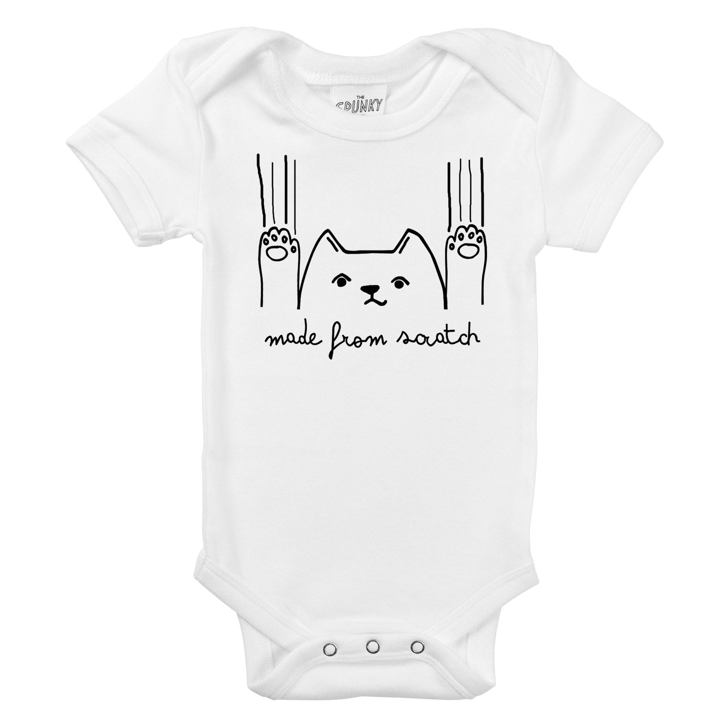 Made from Scratch Cat Organic Cotton Newborn Baby Bodysuit