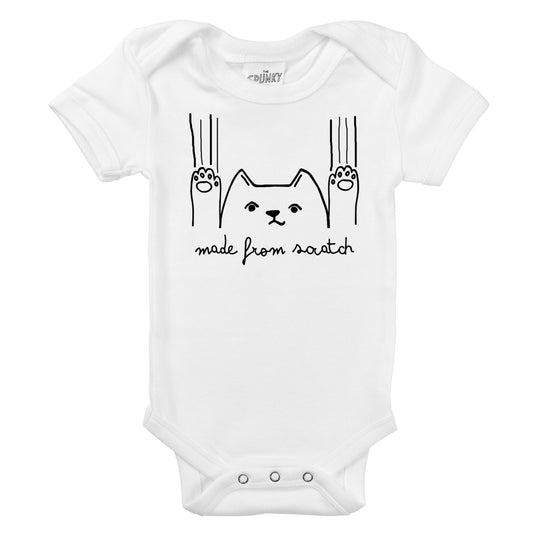 "Made from Scratch" Cat Organic Cotton Baby Onsie