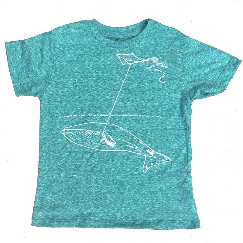 Whale With Kite Tee | Heather Teal