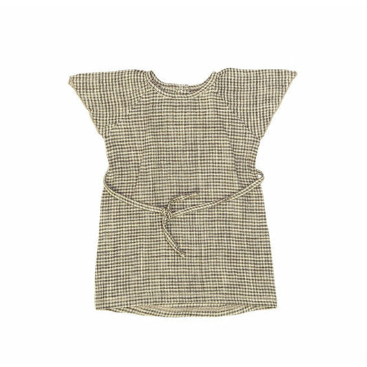 Organic Linen Woven Amy Dress | Brown Square