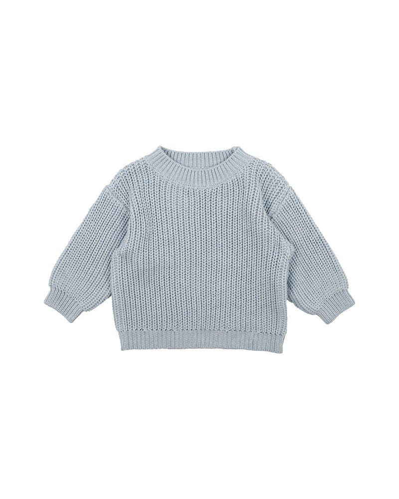 Blue Rib Knit Sweater