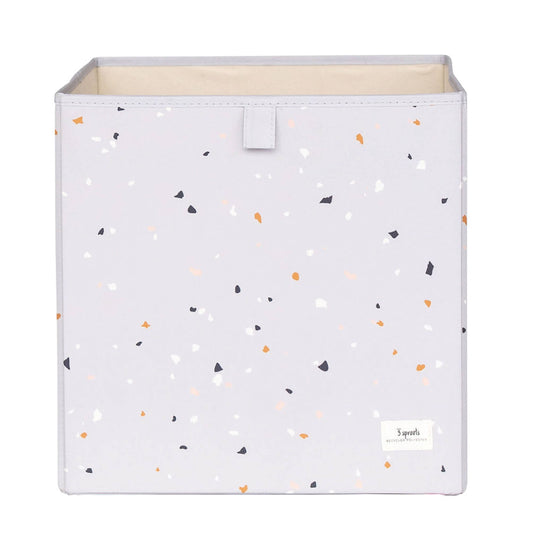 Recycled Fabric Storage Cube | Light Gray Terrazzo