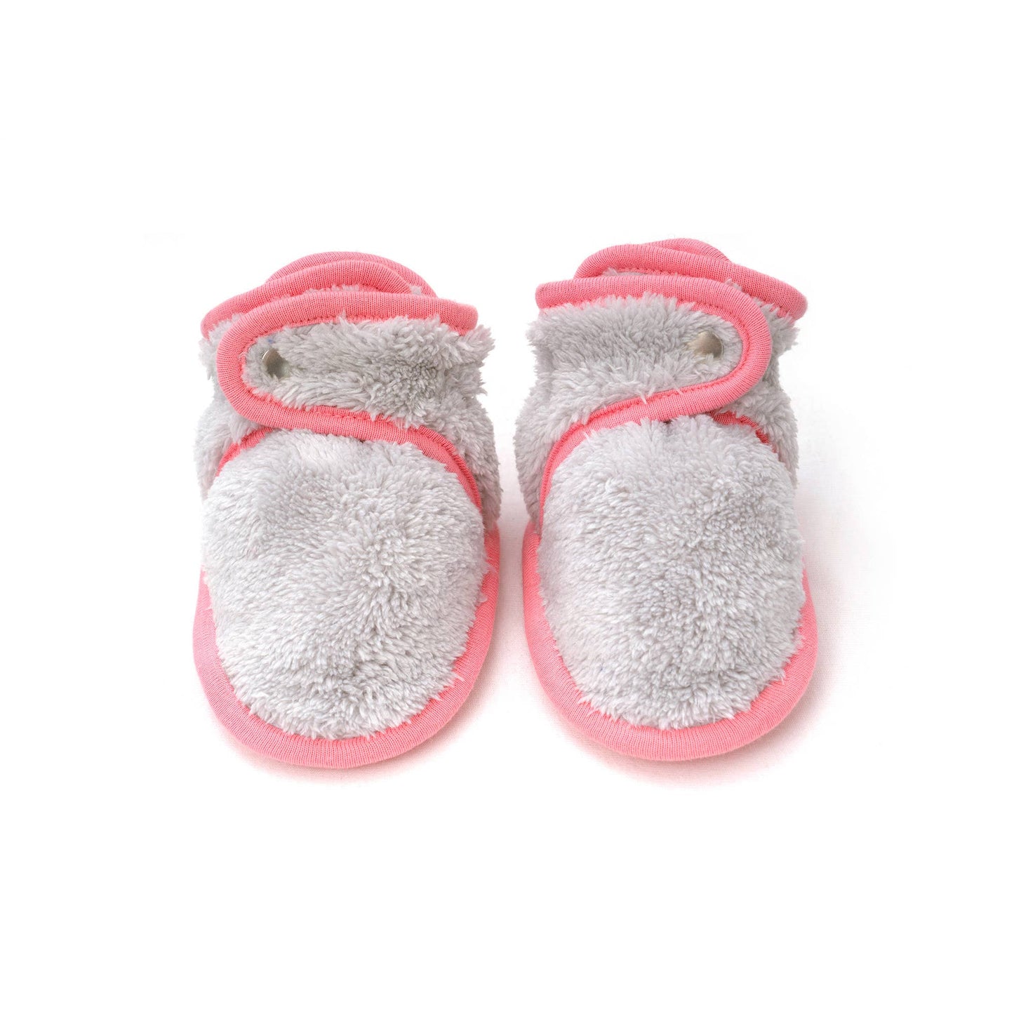 Fuzzy Fleece Stay-On Booties | Furry Gray/Bubble Gum