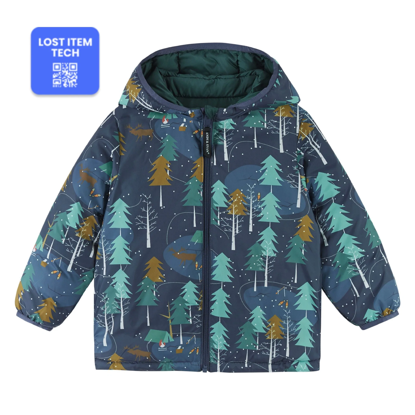 Winter Reversible Hooded Puffer Jacket | Green