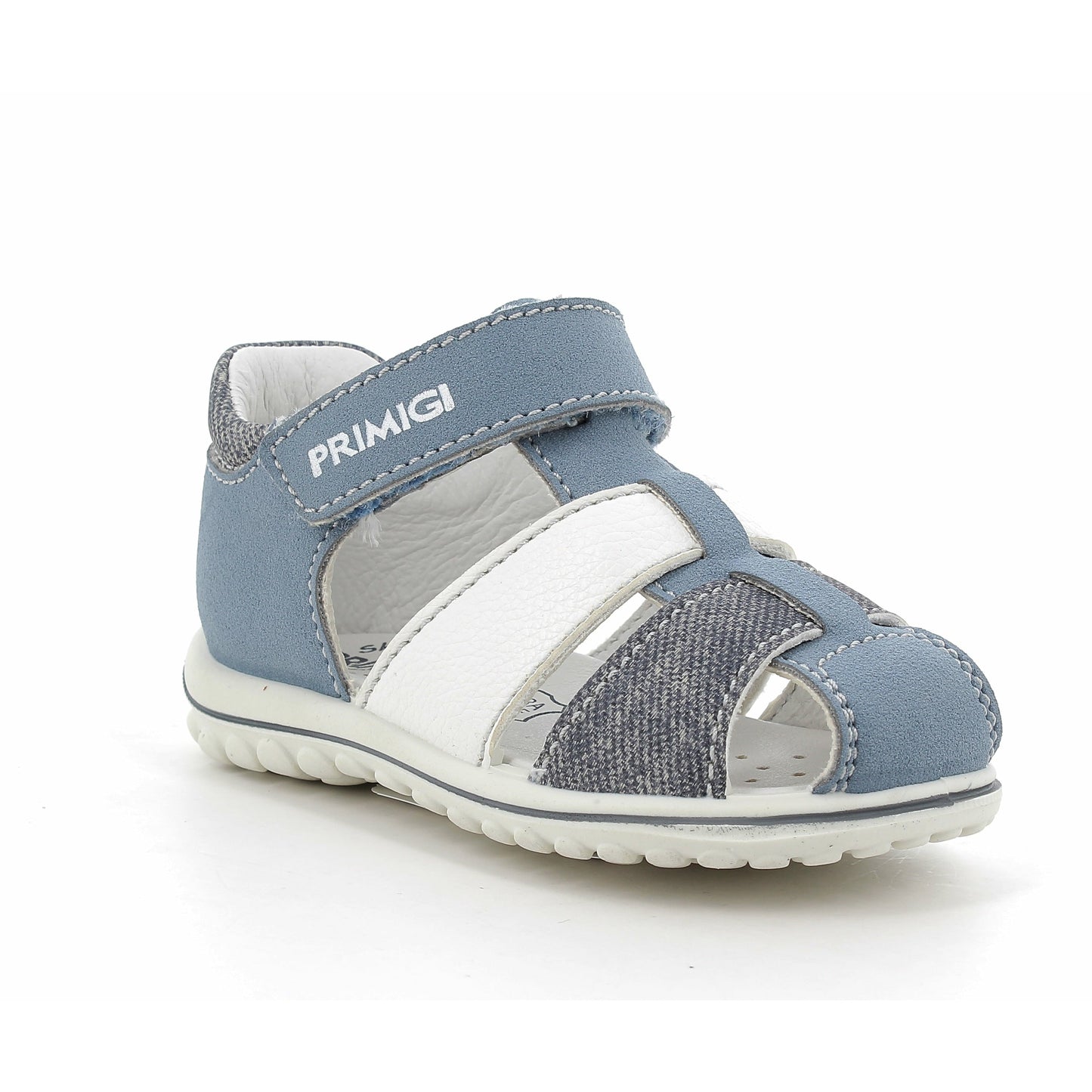 Primigi Leather Baby & Toddler Sandal | Blue/Grey