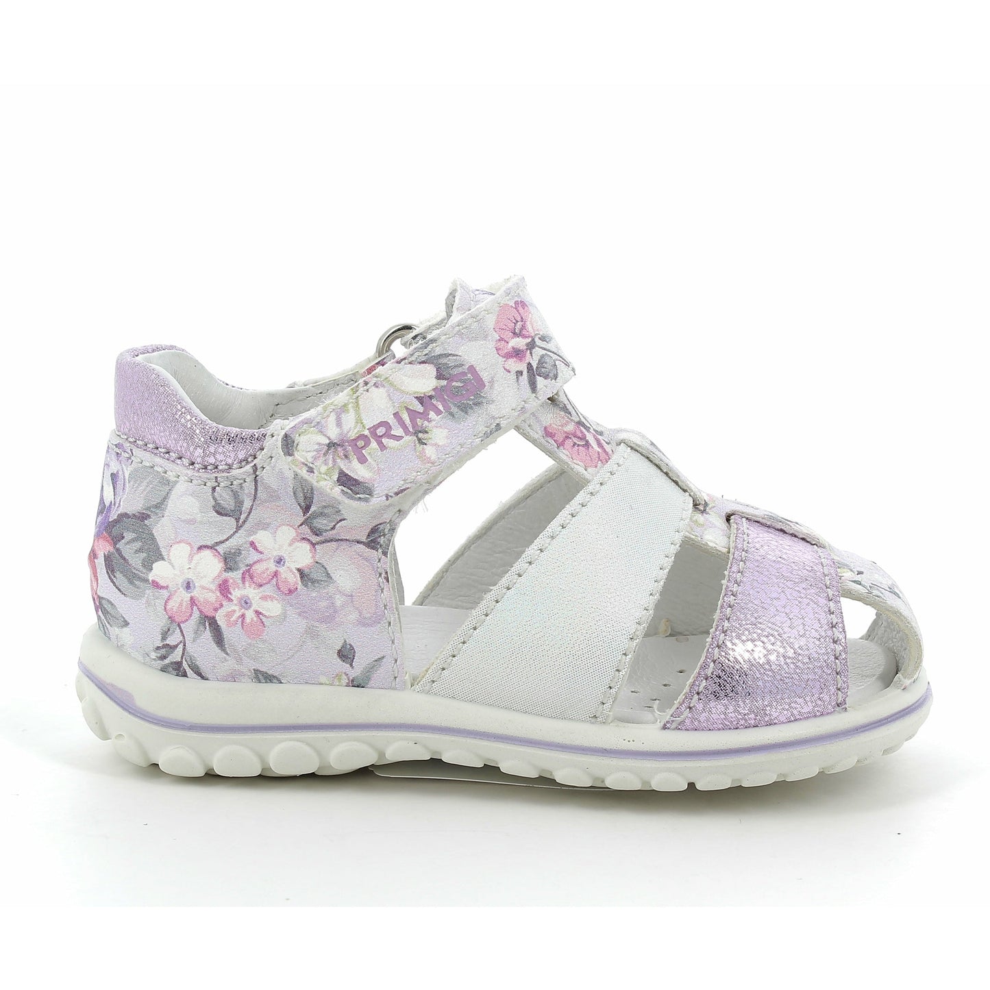 Primigi Leather Baby & Toddler Sandal | Purple/Silver