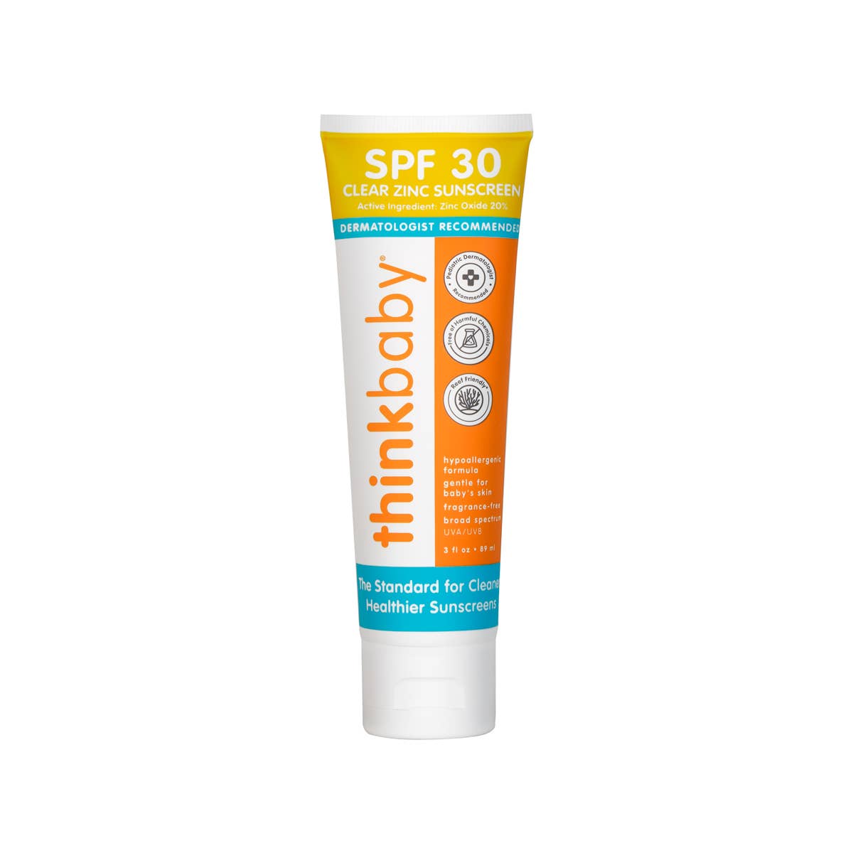 Thinkbaby Clear Zinc Sunscreen SPF 30, 3 fl oz