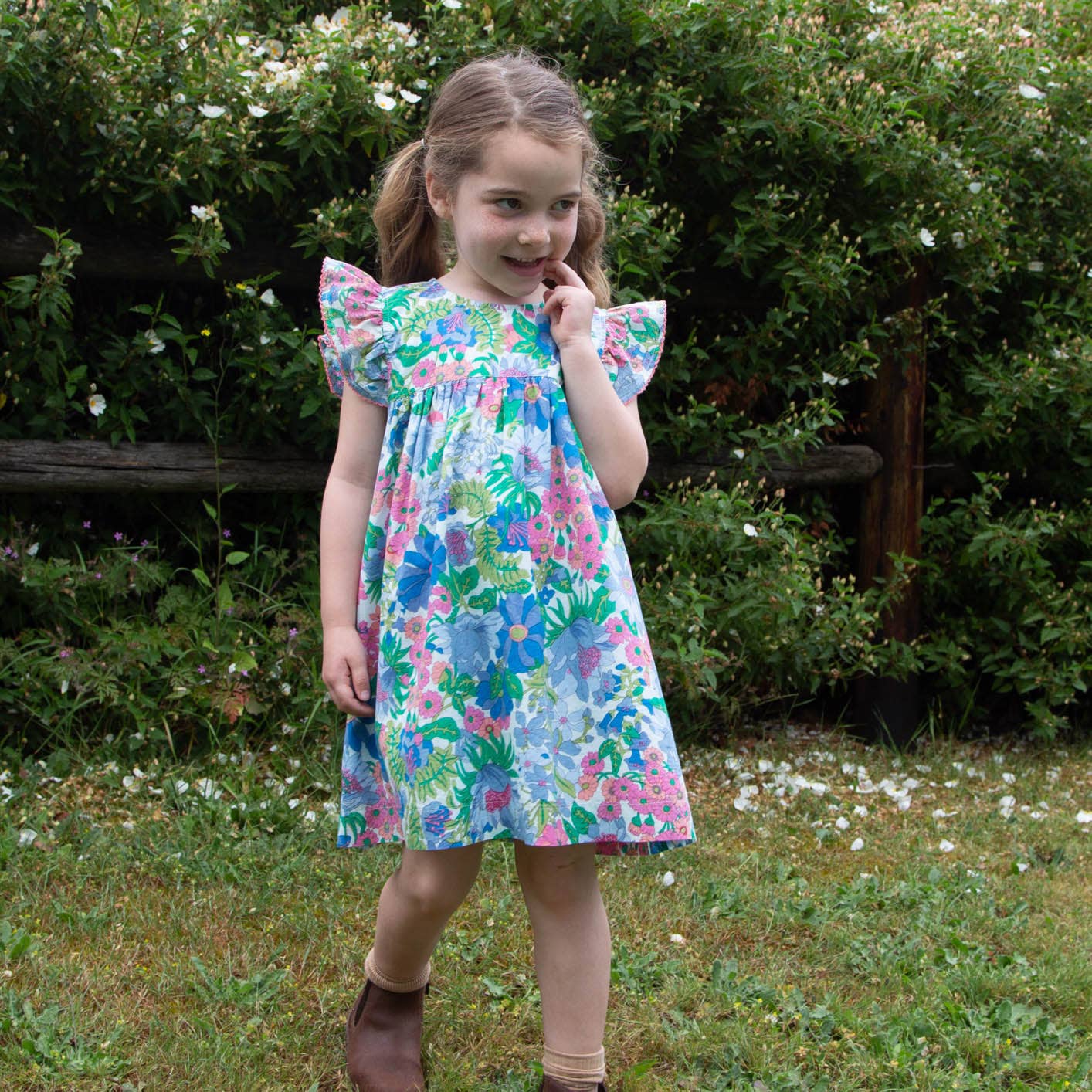 Girls’ Flutter Sleeve Hannah Dress | Spring Floral