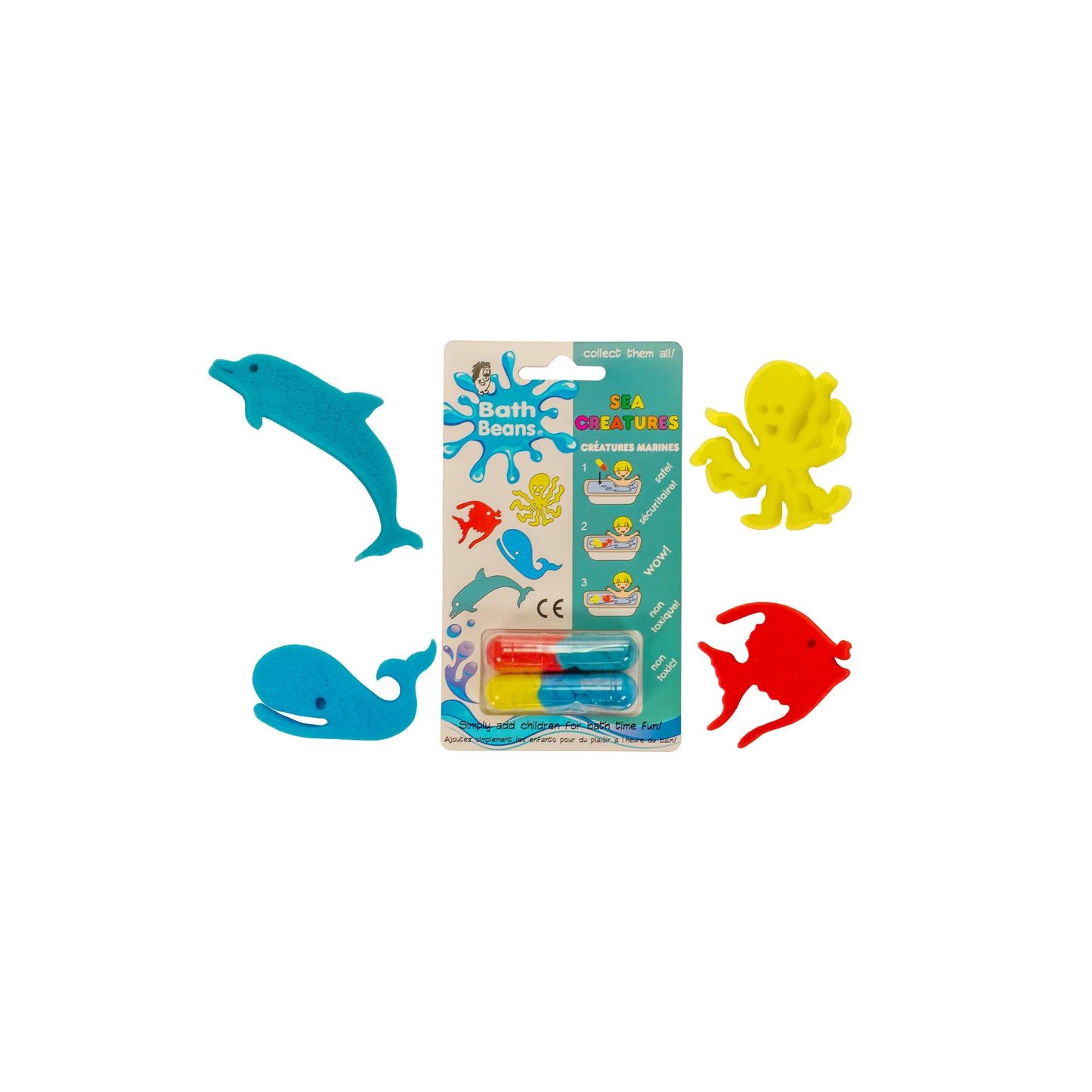 Bath Bean Sponge Capsule Tub Toys | Sea Creatures