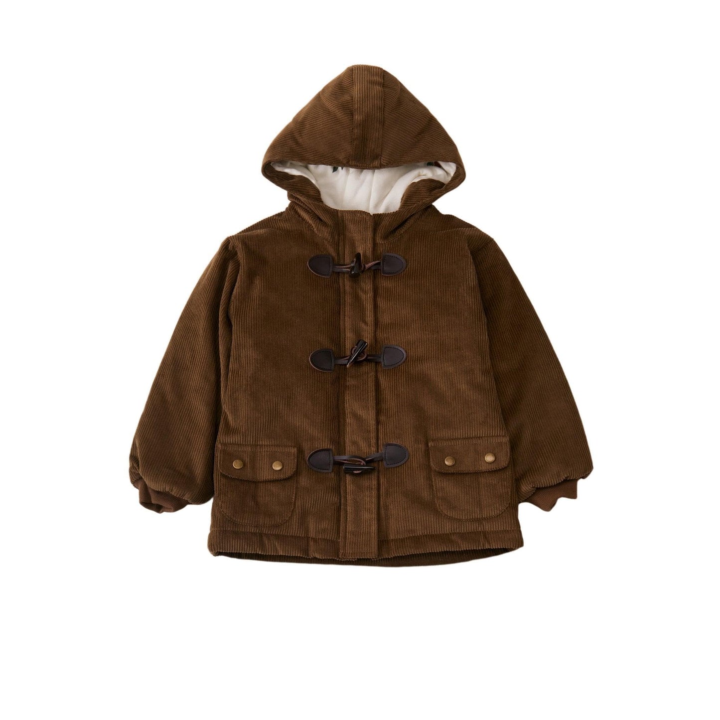 Organic Corduroy Quilted Coat | Brown