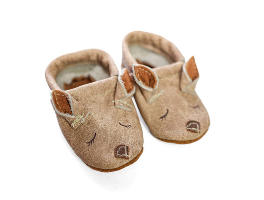 Latte Deer Fawn Critters Leather Infant Baby & Toddler Shoes