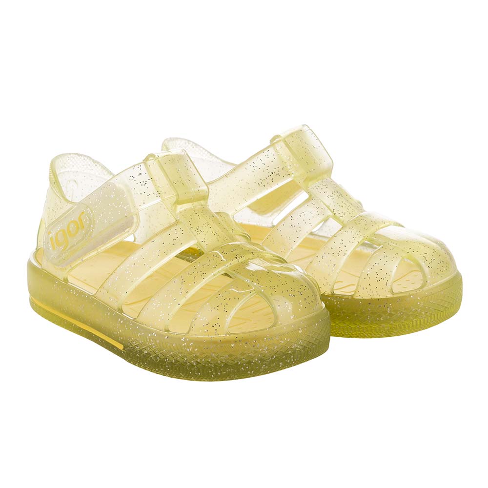 Igor Star Summer Jelly Play Shoes | Yellow Glitter