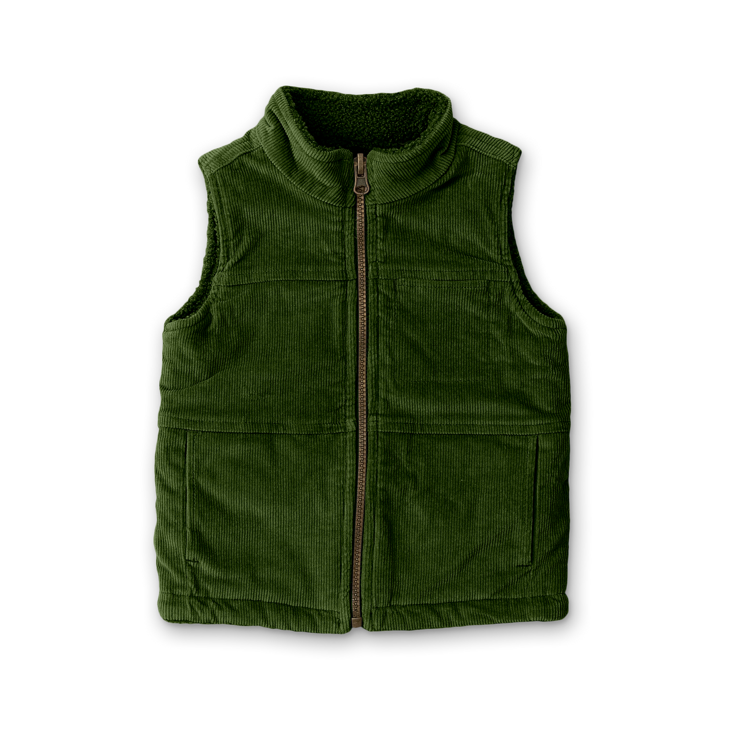 Kids Sherpa/Corduroy Reversible Vest | Spruce