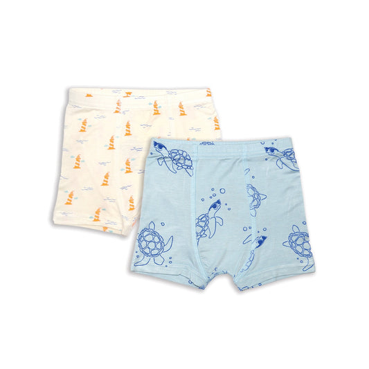 Bamboo Underwear Shorts 2 Pack | Blue Turtles