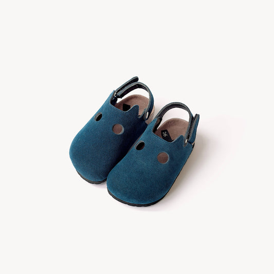 Animal Face Suede Cork Clog | Blue