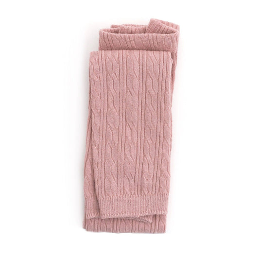 Blush Pink Cable Knit Footless Tights