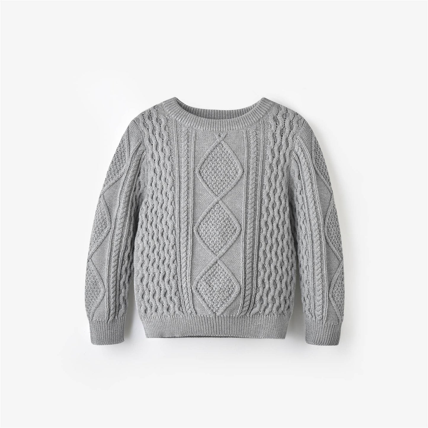 Cotton Cable Knit Sweater | Grey