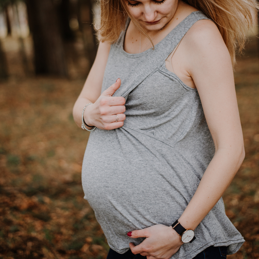 Sasha Maternity and Nursing Tank Top | Heather Gray