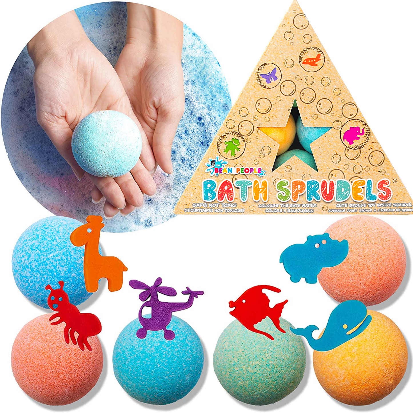Bath Bombs with Surprise Sponge Toy - Pack of 6