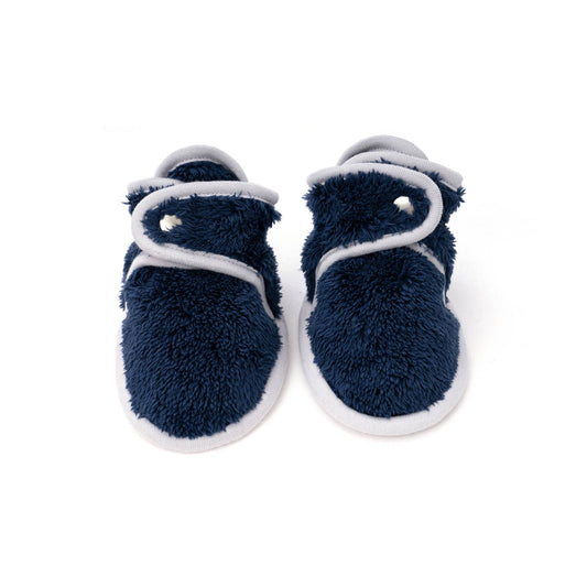 Fuzzy Fleece Stay-On Booties | Navy