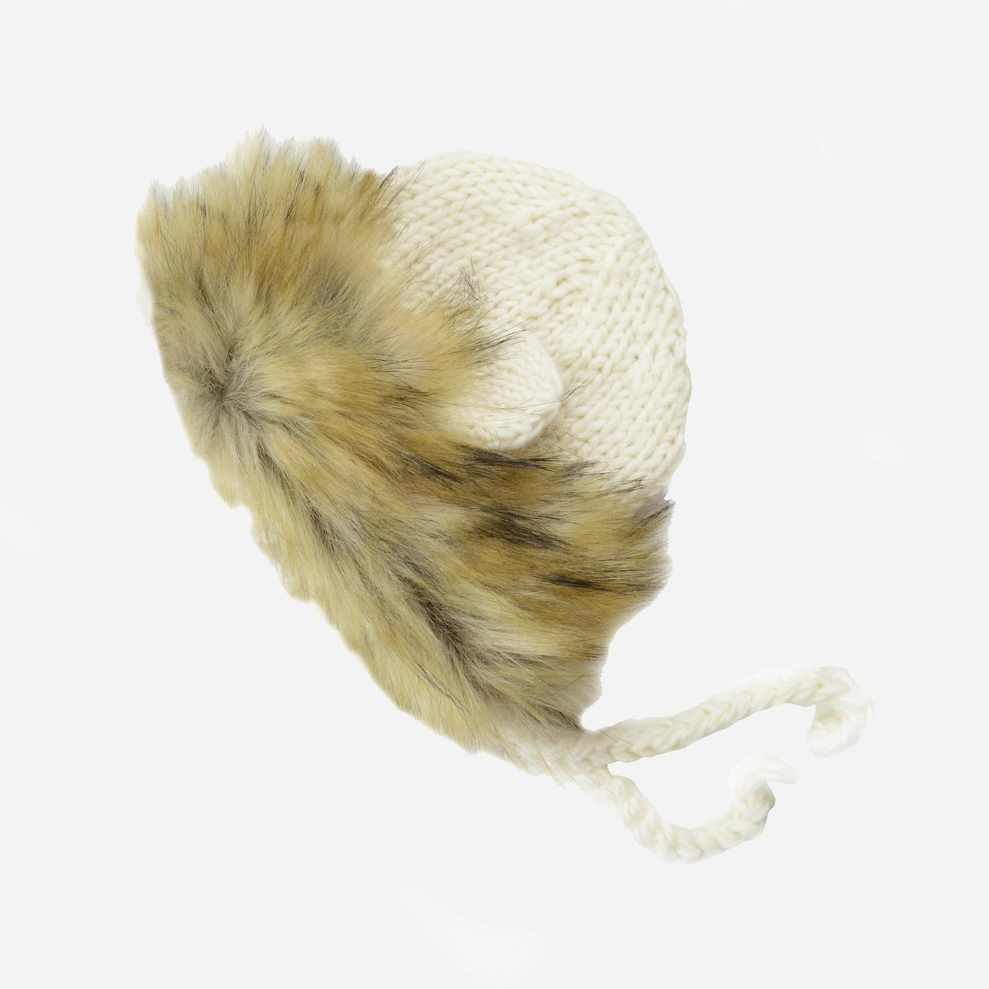 Hand Knit Winter Lion Hat | Ivory