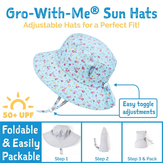 Gro-With-Me 50+ UPF Baby/Toddler Cotton Bucket Sun Hat | Dino