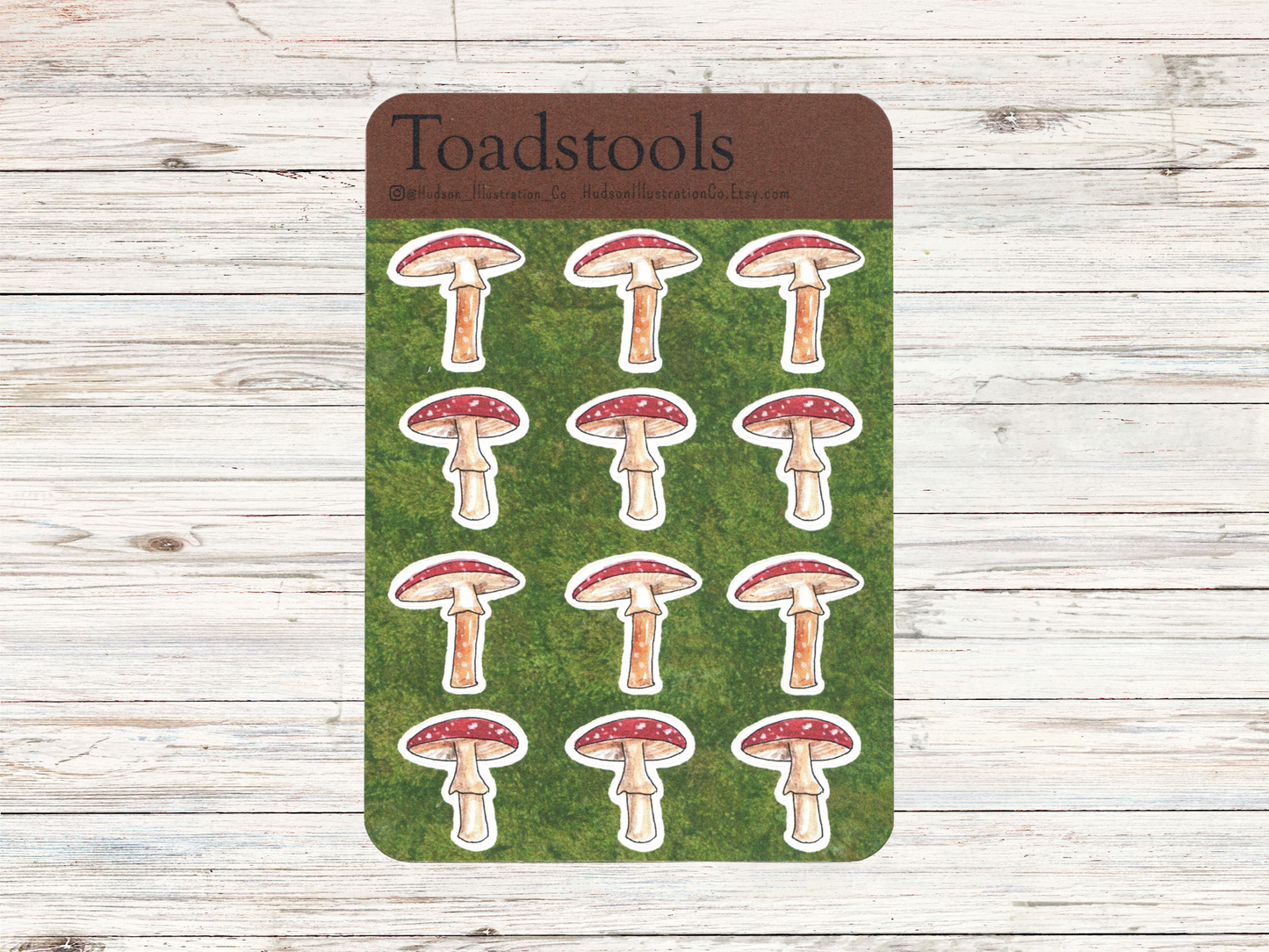 Toadstools Mushrooms Sticker Sheet