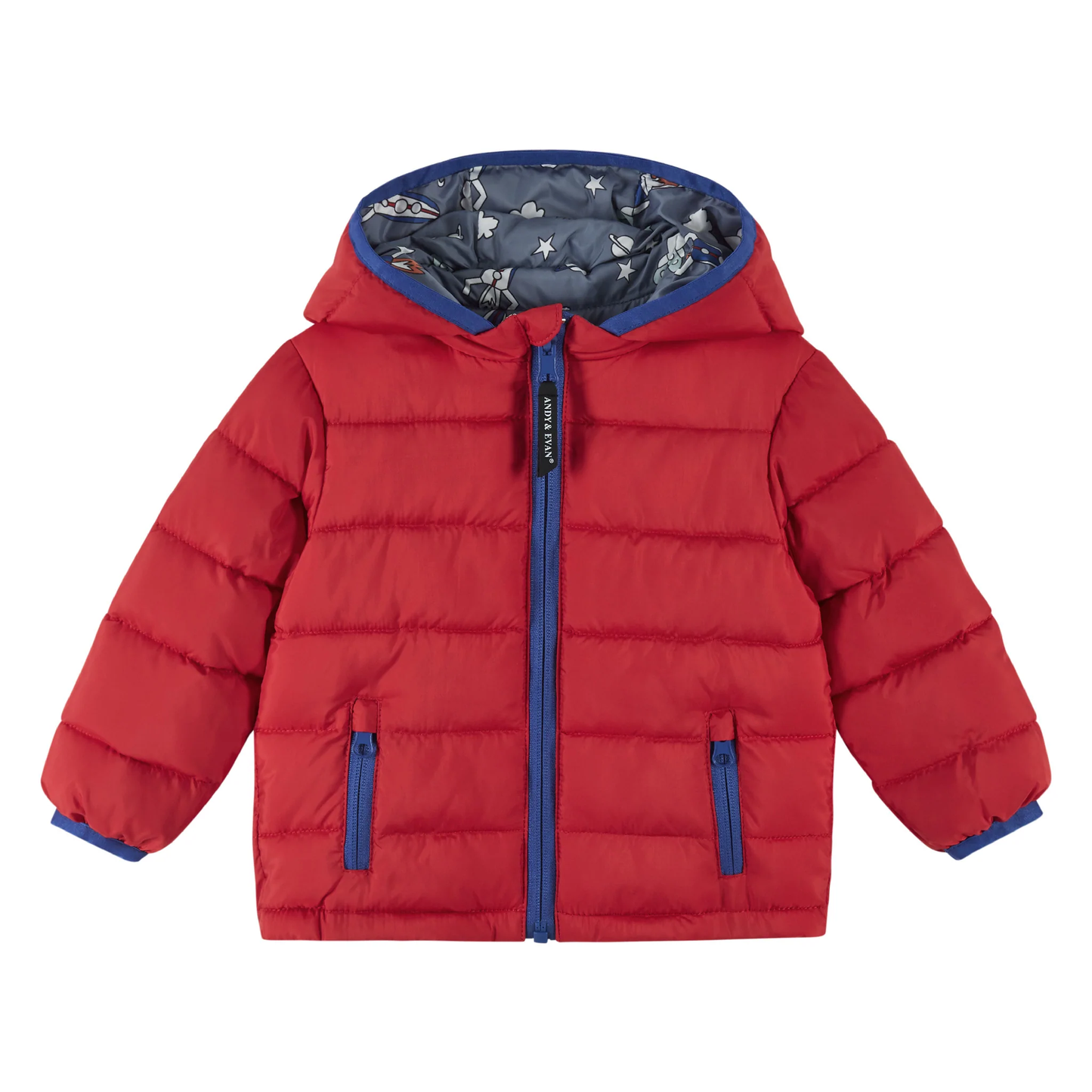 Winter Reversible Hooded Puffer Jacket | Red