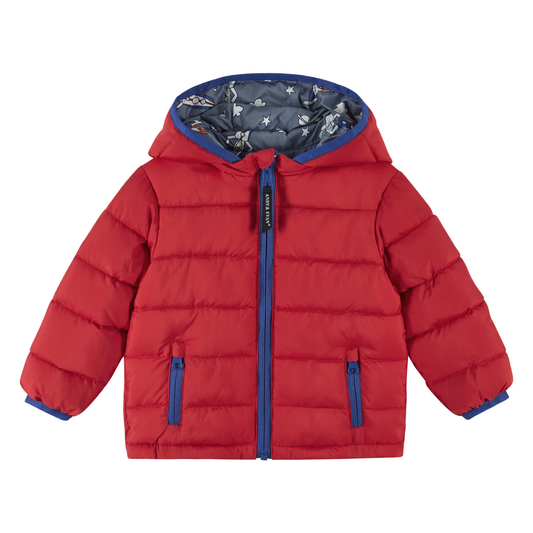 Winter Reversible Hooded Puffer Jacket | Red