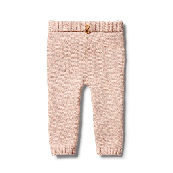Wilson + Frenchy Knit Cotton and Bamboo Legging | Flamingo Oatmeal Fleck