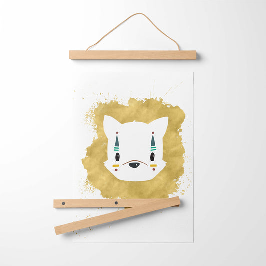 Illustration Art Print + Bamboo Hanger | The Fox Gold