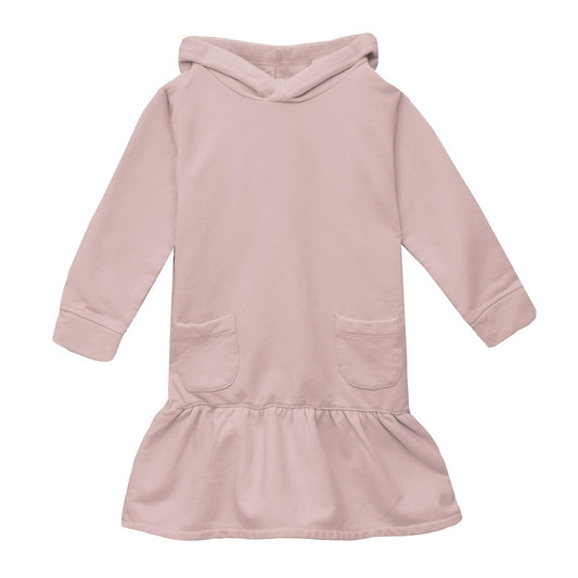 Kickee Pants Bamboo Fleece Long Sleeve Hoodie Dress | Baby Rose