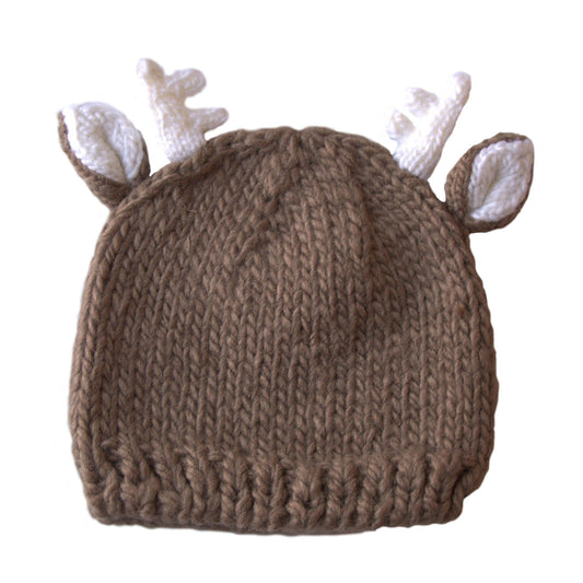 Hand-Knit Animal Hats | Deer with Antlers